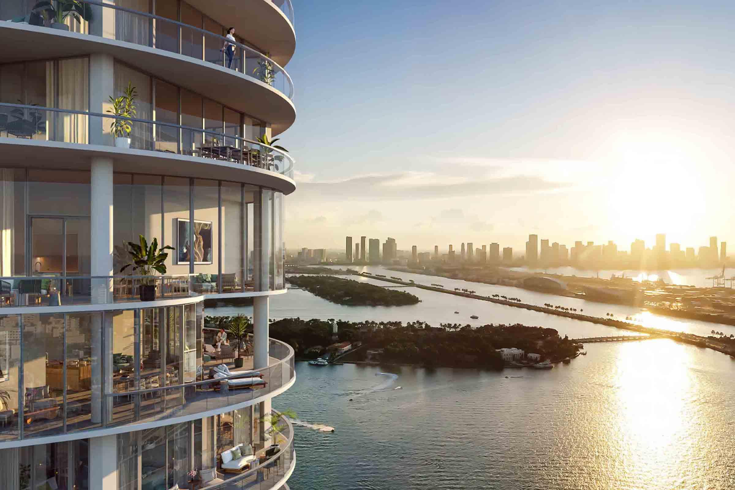 Rendering of Five Park Miami Beach Downtown View